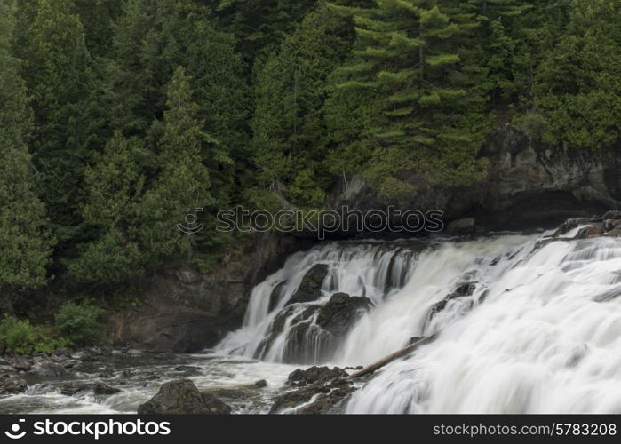 Waterfall in a forest, Plaisance Falls, Petite-Nation River, Quebec, Canada