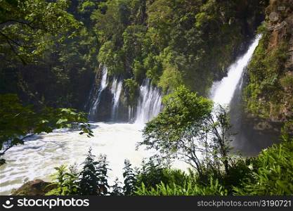 Waterfall in a forest, Tzararacua Waterfall, Uruapan, Michoacan State, Mexico