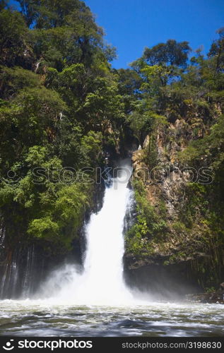 Waterfall in a forest, Tzararacua Waterfall, Uruapan, Michoacan State, Mexico