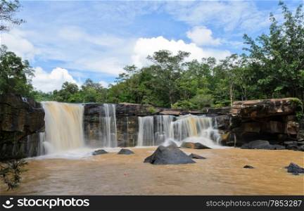 Waterfall in dipterocarp forest, Thailand