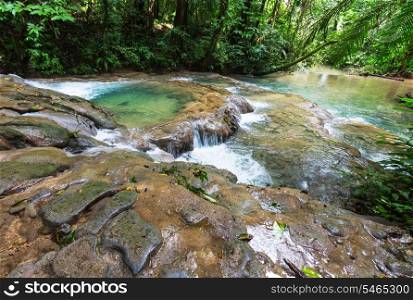 waterfall in jungle,Mexico