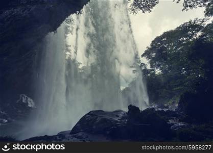 Waterfall in jungle, Mexico