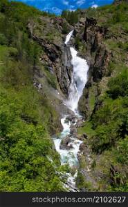 Waterfall in the Hautes Alpes in France
