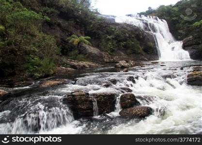 Waterfall in the Horton plains national park, Sri Lanka