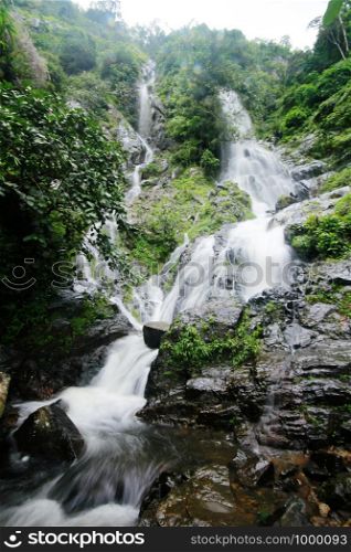 Waterfall in the nature of Thailand named krok e dok in saraburi province.