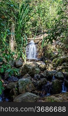waterfall in the tropical jungles of South East Asia