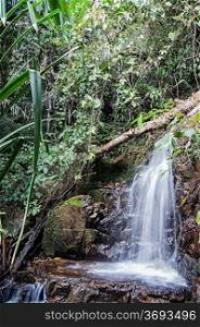 waterfall in the tropical jungles of South East Asia