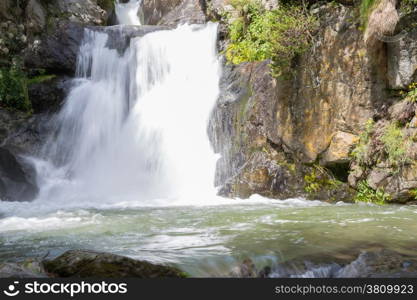 Waterfall in the Valley of Nuria Catalan Pyrenees