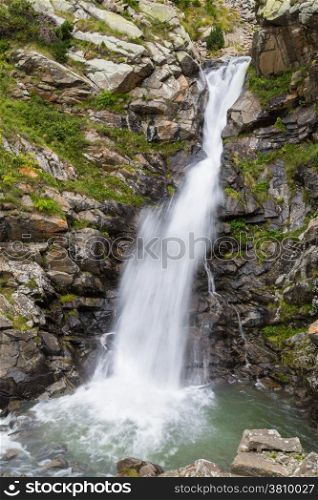 Waterfall in the Valley of Nuria Catalan Pyrenees