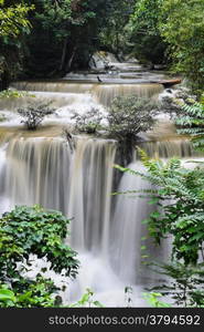 Waterfall in tropical rainforest, Thailand