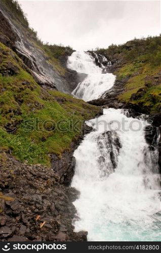 Waterfall, Kjosfossen, Aurland, Fjordane County, Norway