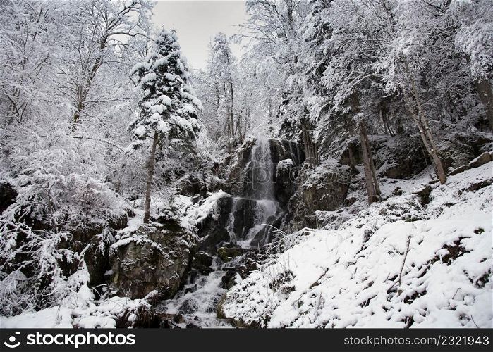 Waterfall of Le Hohwald in the Vosges mountains in France