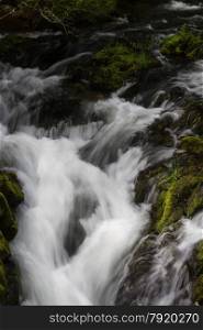Waterfall on River Afon Gwyrfrai, Betws Garmon, Snowdonia National Park, Gwynedd, Wales, United Kingdom.