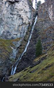Waterfall on river Shinok in Altai mountains, Siberia, Russia. Waterfall on river Shinok