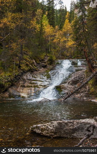 Waterfall on river Shinok. Waterfall on river Shinok in Altai territory, Siberia, Russia