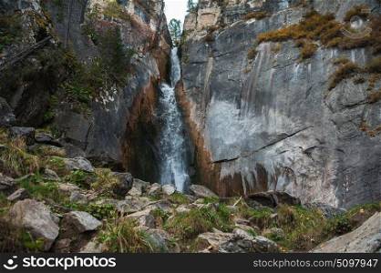 Waterfall on river Shinok. Waterfall on river Shinok in Altai territory, Siberia, Russia