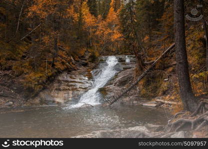 Waterfall on river Shinok. Waterfall on river Shinok in Altai territory, Siberia, Russia