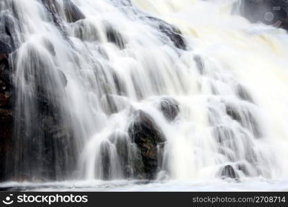 Waterfall, river located on Kolskyy region of north Russia