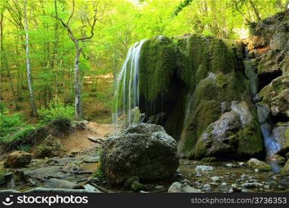 Waterfall Silver Jets, Grand Canyon of Crimea, Crimea, Ukraine.
