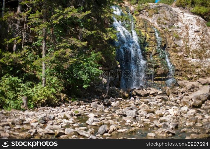 Waterfall. Waterfall in summer siberian forest