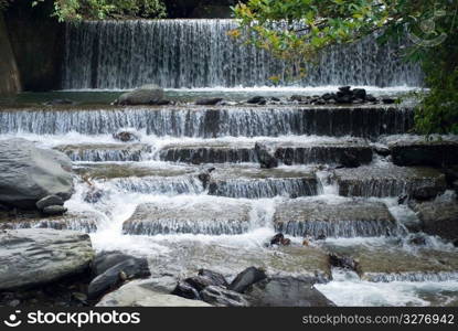 Waterfall with fish ladder, Taiwan, East Asia