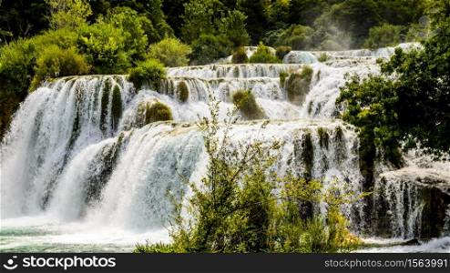 Waterfalls europe croatia tourist spot plitvice. Waterfalls europe croatia travel location