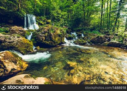 Waterfalls in the forest in Mixnitz - Austria. Tourist destination.. Waterfalls in the forest in Mixnitz - Austria