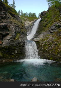 Waterfalls in the mountains Hibiny