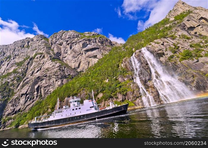 Waterfalls, Lysefjord, North Sea, Stavanger, Norway, Scandinavia, Europe