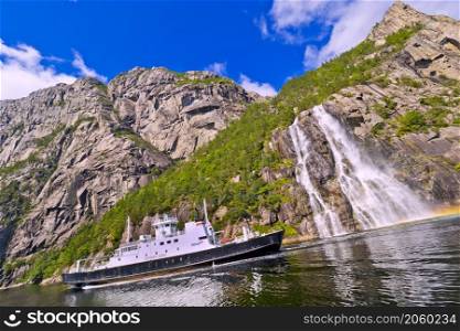 Waterfalls, Lysefjord, North Sea, Stavanger, Norway, Scandinavia, Europe