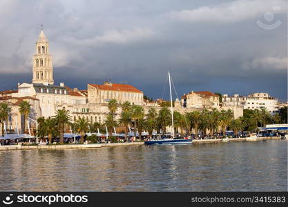 Waterfront scenery in Split, Croatia, Dalmatia County