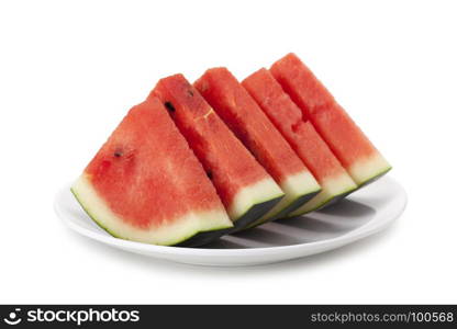 watermelon isolated on white background with clipping path and soft shadow