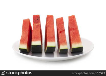 watermelon isolated on white background with clipping path and soft shadow