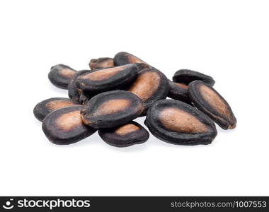 Watermelon seeds on white background
