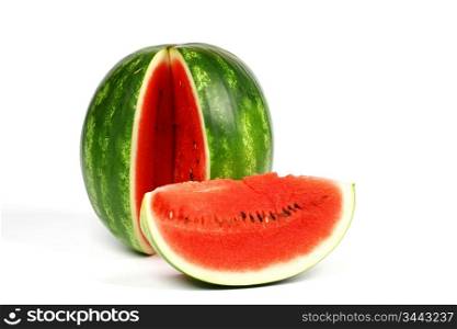 watermelon slice isolated on white
