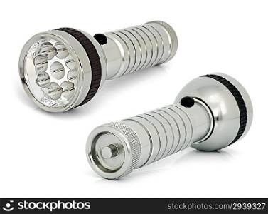 Waterproof electric torch for hunting and fishing isolated on a white background