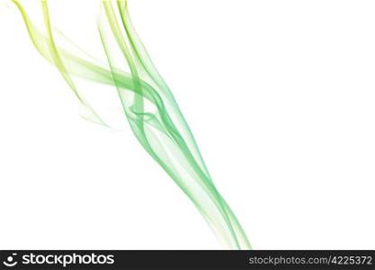 wave and smoke of different colors isolated on white