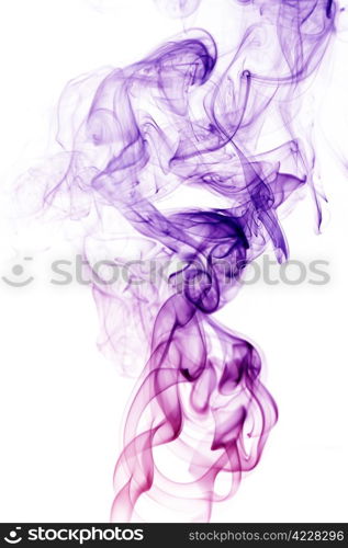 wave and smoke of different colors isolated on white