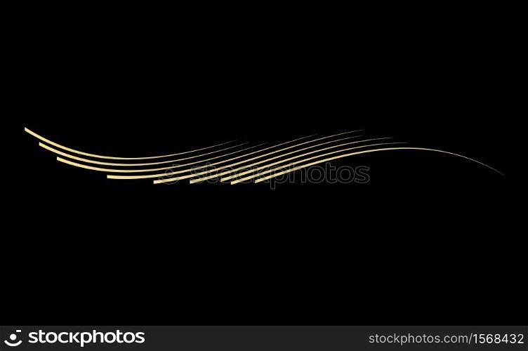 Wave gold color circle elements. Element for graphic web design, Template for print, textile, wrapping, decoration, vector illustration