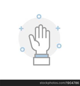 wave hand icon flat design