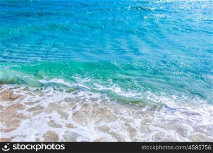 Wave of sea on sandy beach. Wave of the sea on the sandy tropical beach