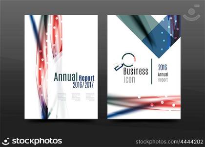 Wave pattern a4 annual report template, business corporate correspondence letter abstract background