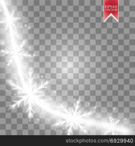 Wave stars and snowflakes trail effect on transparent background. Abstract light painting vector Illustration.. Wave stars and snowflakes trail effect on transparent background. Abstract light painting vector Illustration. eps 10