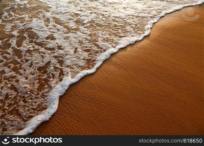 Wave surging on sand on beach