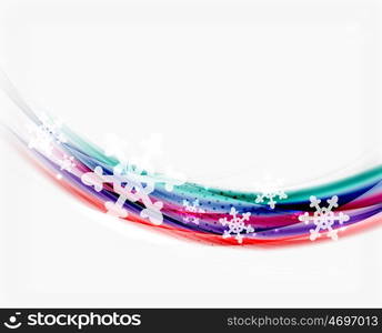 Wave with snow background. Translucent wave with snow. New Year abstract background