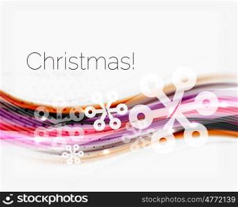 Wave with snow background. Translucent wave with snow. New Year abstract background