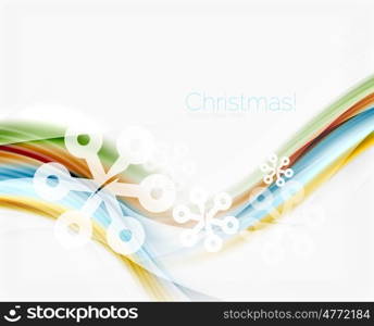 Wave with snow background. Translucent wave with snow. New Year abstract background