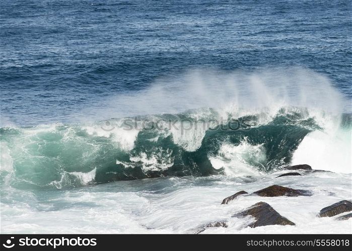 Waves breaking on the beach, Cape Spear, St. John&rsquo;s, Newfoundland And Labrador, Canada