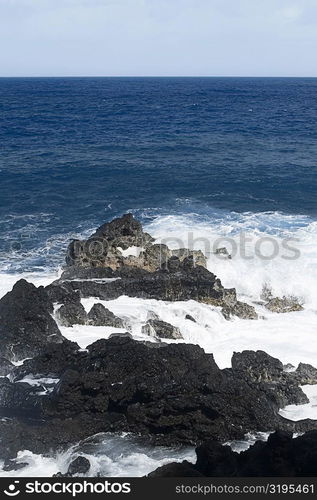 Waves breaking on the beach, Kehena Beach, Big Island, Hawaii Islands, USA