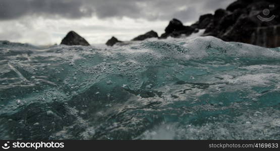 Waves breaking on the coast, Playa Ochoa, San Cristobal Island, Galapagos Islands, Ecuador